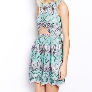 ASOS Africa Embroidered Skater Cutout Dress